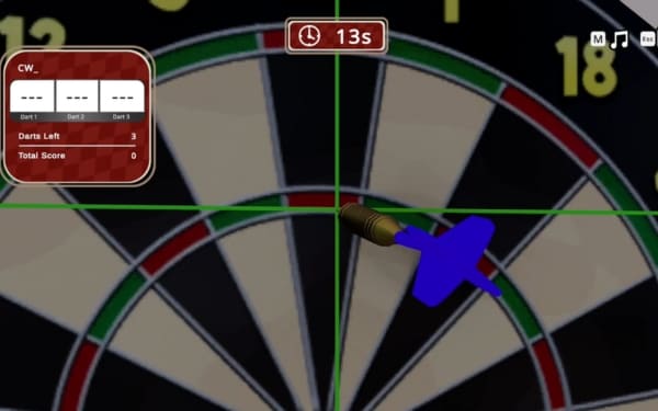 Dart Championship: player at dartboard in pub, championship bracket visible